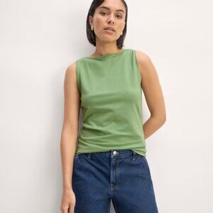 Everlane Form Boatneck Tank Jade Green XS